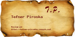 Tefner Piroska névjegykártya